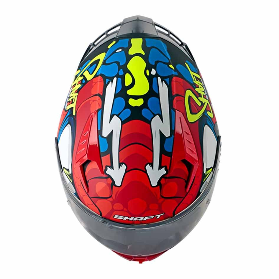 CASCO MOTO SHAFT 526SP EVO DANO ROJO AZUL INTEGRAL