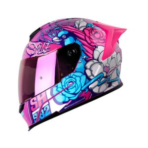 casco moto shaft 502sp flower mr brillo az.candy fc integral