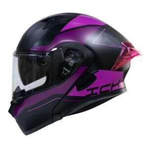% Casco moto ich 3120 mixter fc abatible con sun visor certificación dot 3cv