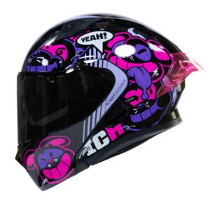 % Casco moto ich 3120 turn on fc sm abatible con sun visor certificación dot 3cv