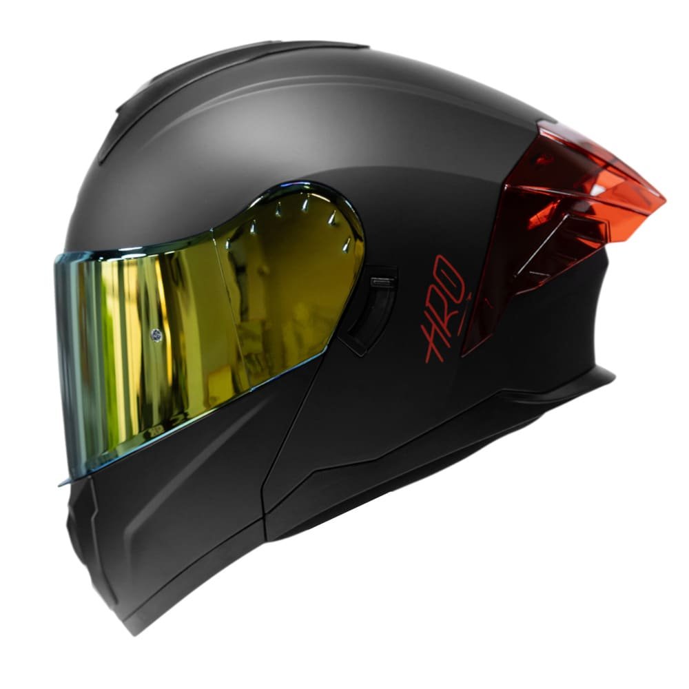 Casco moto hro 3480dv solid ng rj mate abatible con sun visor dot