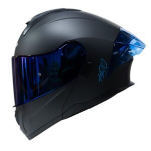 Casco moto hro 3480dv solid ng az mate abatible con sun visor dot