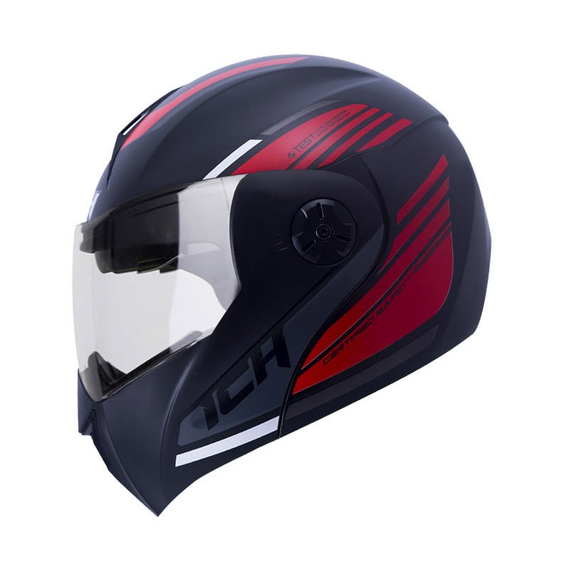 Casco moto ich 3110 auge rj abatible con sun visor certificación dot 3cv
