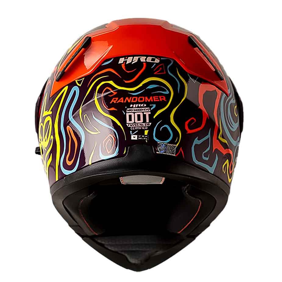 Casco Moto Hro 3400dv randomer mr nj.n Abatible Sun Visor Certificación Dot - Imagen 3
