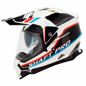 Casco moto shaft pro mx-370dv multipropósito tourismo bl rj-az sun visor norma europea ecer-2205