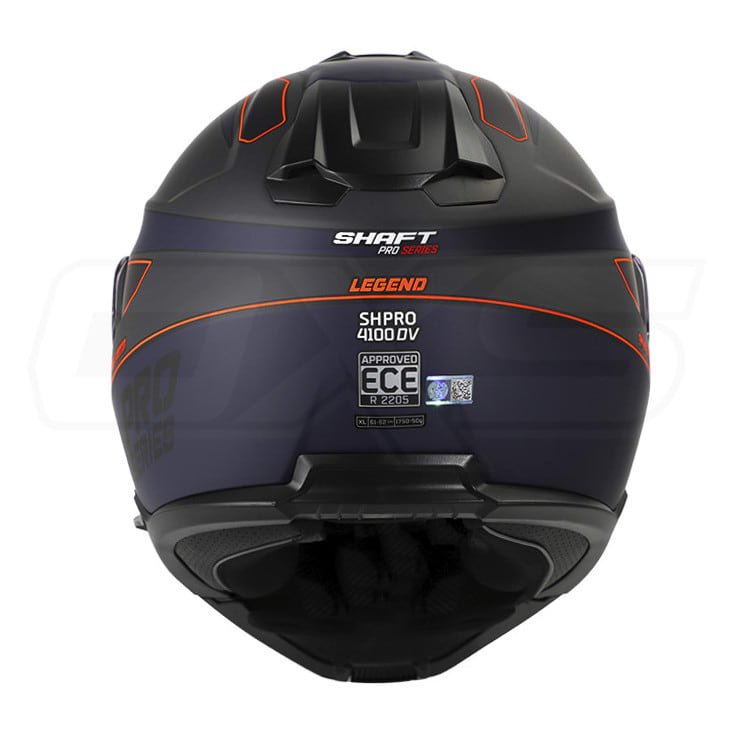 Casco moto Shaft pro 4100dv Abatible legend az.navy nj sun visor - Imagen 4