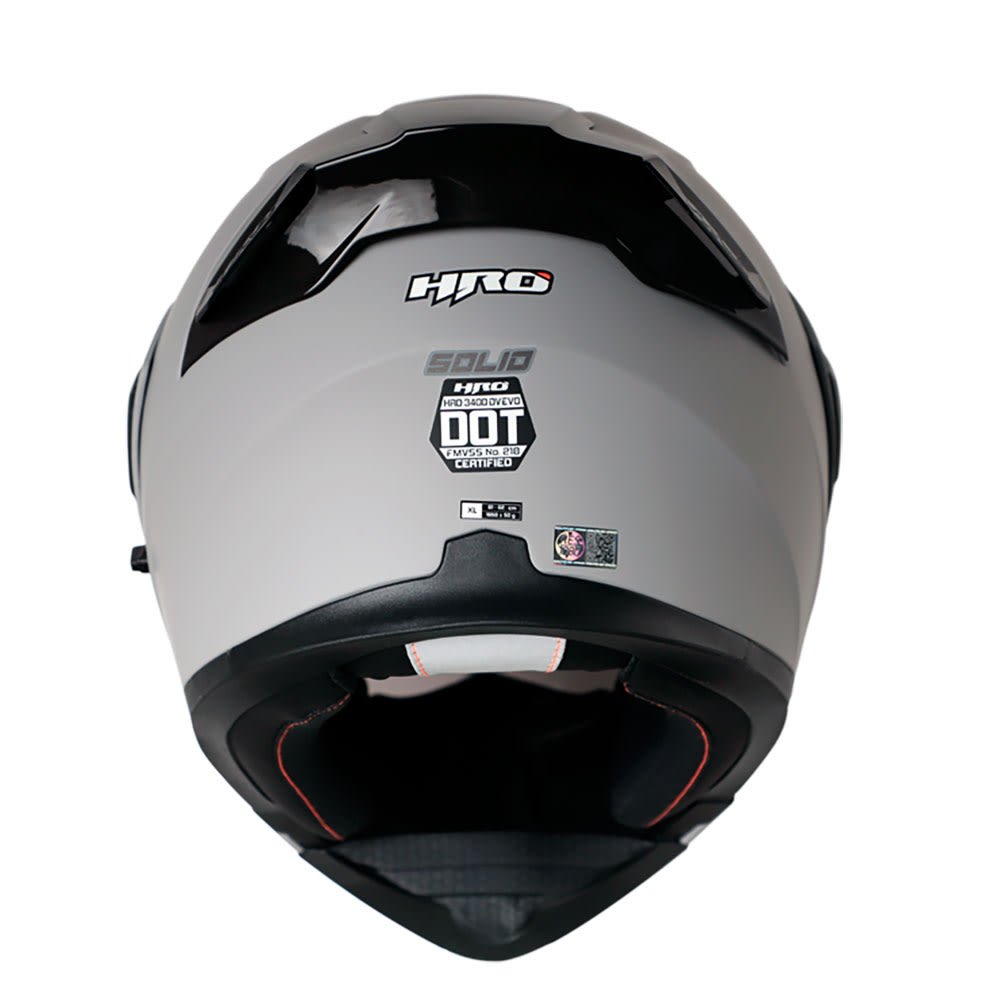 Casco Moto Hro 3400dv solid gris mate sl Abatible Sun Visor Certificación Dot - Imagen 3