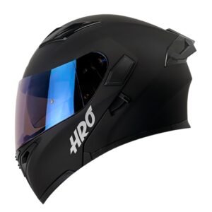 Casco Moto Hro 3400dv solid negro mate az Abatible Sun Visor Certificación Dot