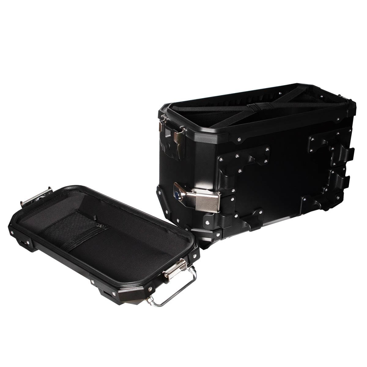 Maletas laterales para moto 4rs v39 v2 aluminio black 72 litros universal desmontables - Imagen 3