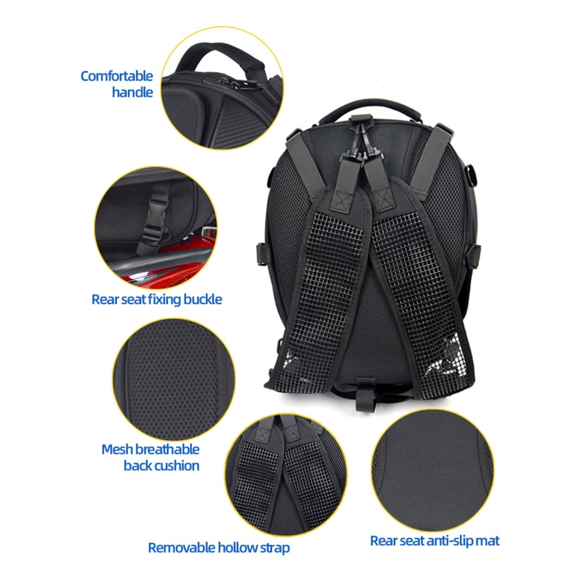 Bolso de cola para moto motocentric expandilbe de 15 a 25 litros 11-mc-0102 - Imagen 8
