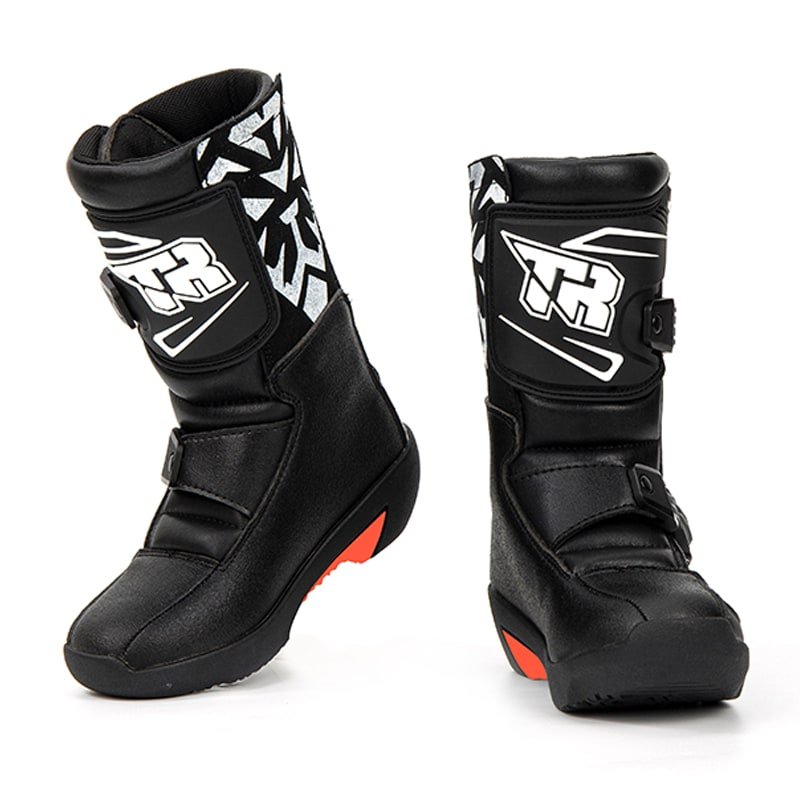 Botas para moto junior tiger racing tr-te007 negra motocross enduro