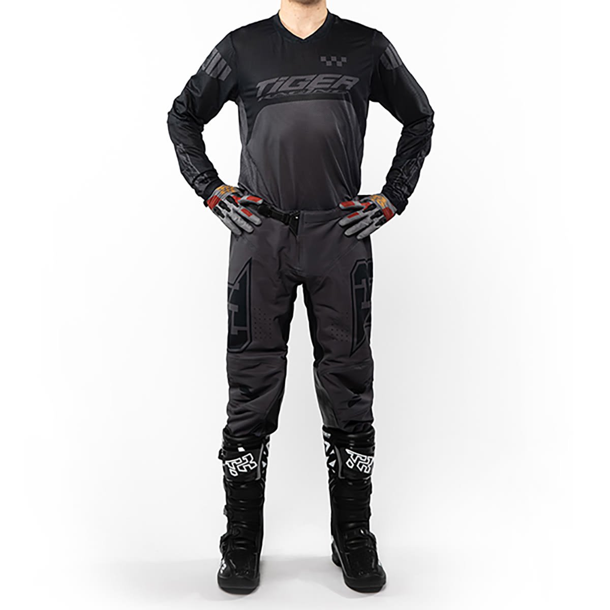Traje para moto tiger tacing tr 5.5s grisnegro motocross enduro