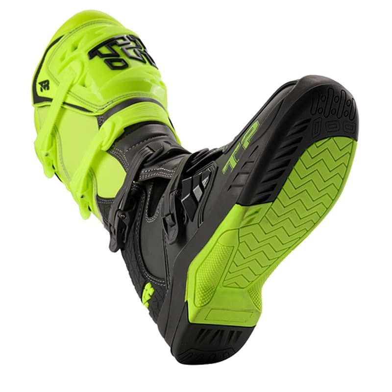 Botas para moto tiger racing t2 negro amarillo fluor motocross enduro - Imagen 3