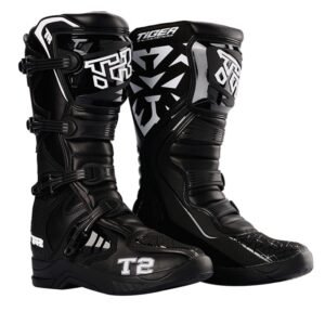 Botas para moto tiger racing t2 negro motocross enduro