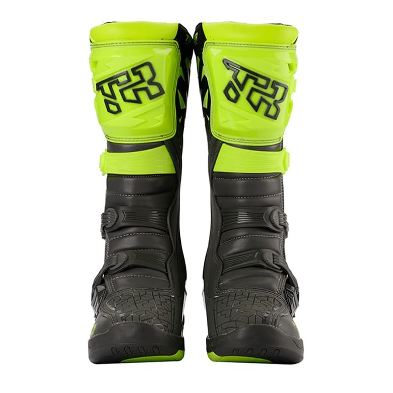 Botas para moto tiger racing t2 negro amarillo fluor motocross enduro - Imagen 6