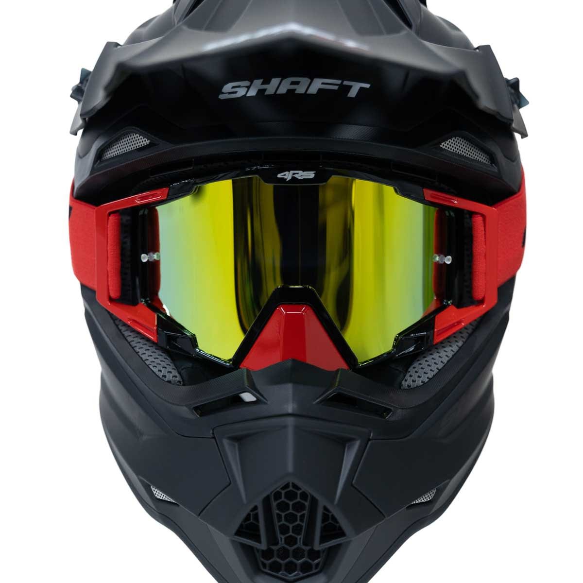 Antiparras para moto 4rs evo negro rojo motocross enduro mtb - Imagen 3