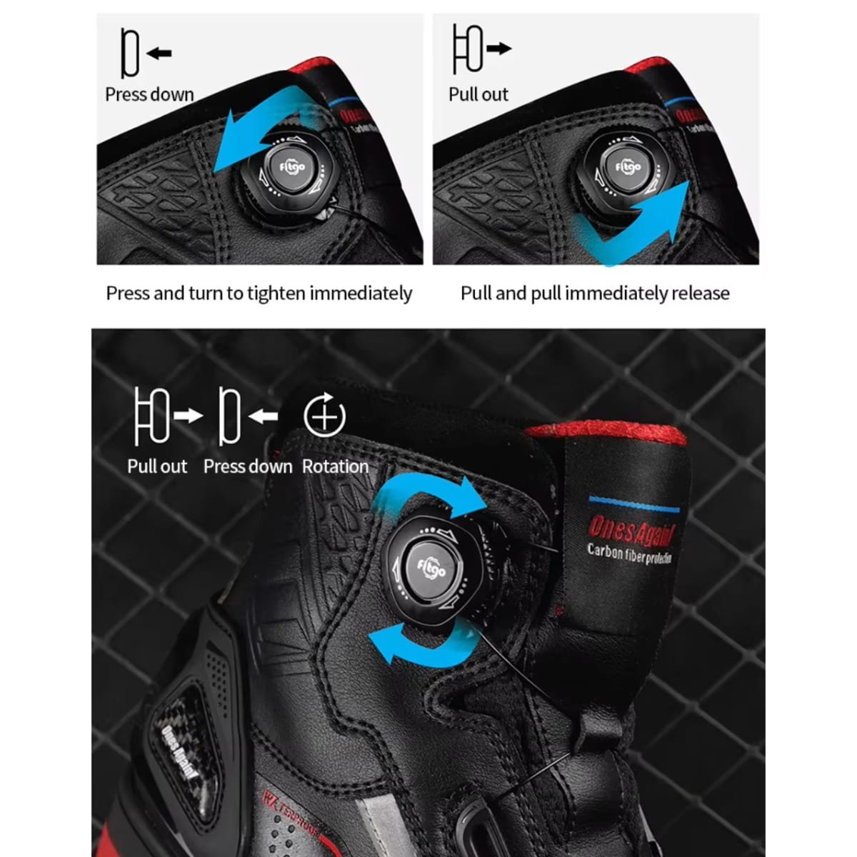 Botas para moto ones again ms07p urban reforzadas tipo zapatilla waterproof - Imagen 6