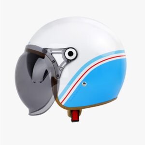 Casco moto shaft 121 scrambler chopper stripe evo bl az.candy sm.cl