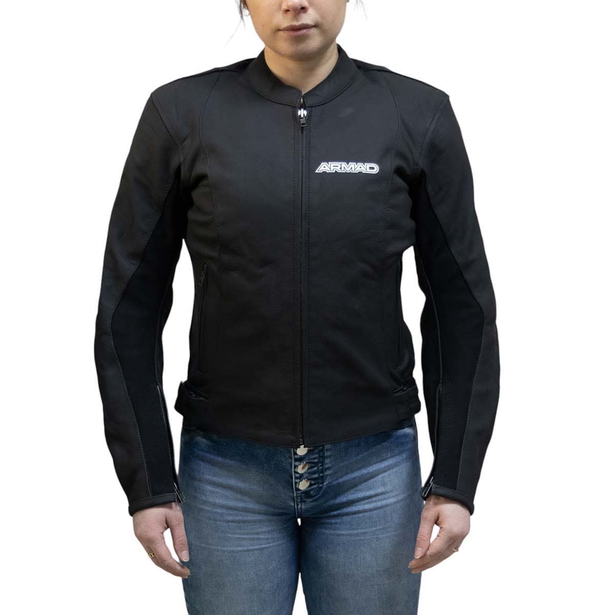 Chaqueta para moto mujer cuero armad gear bright