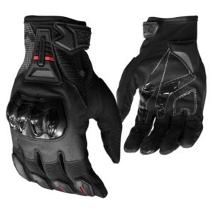 Guantes para moto ones again mg07 negrojo con protecciones touch