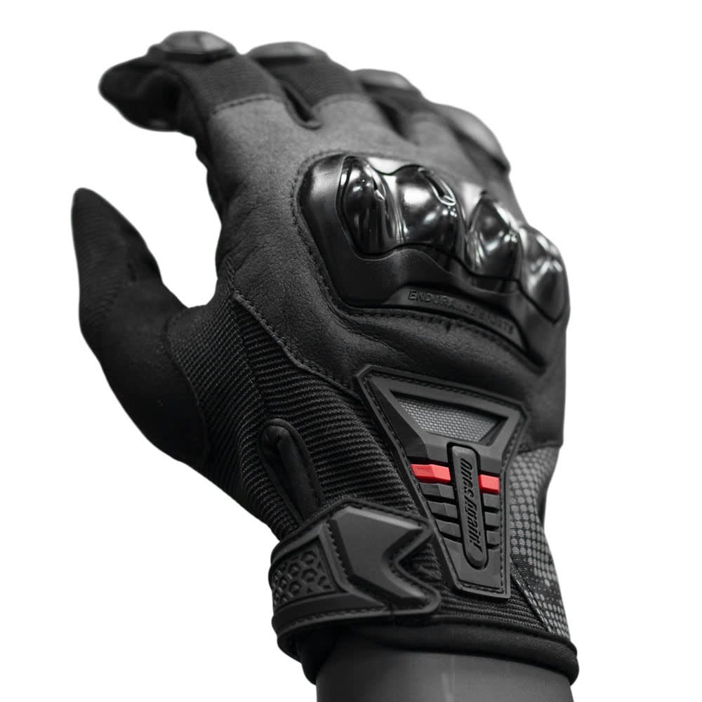 Guantes para moto ones again mg07 neg/rojo con protecciones touch - Imagen 3