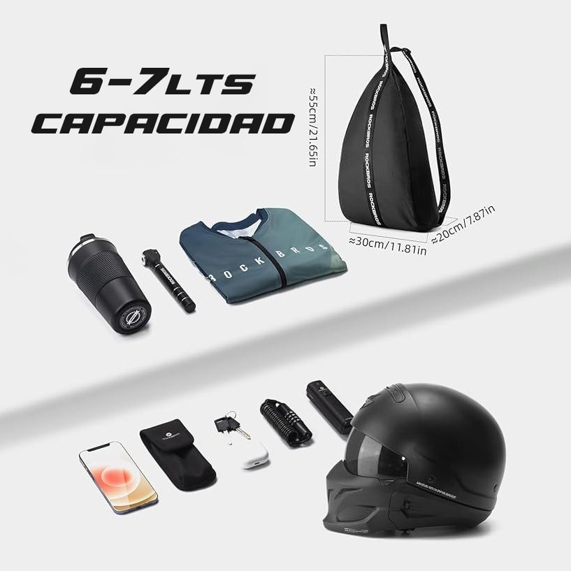 Bolso para casco moto rockbross 6 a 7lts - Imagen 11