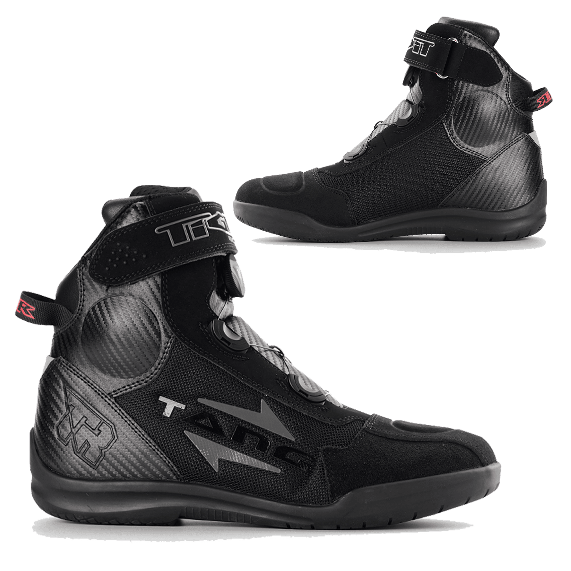 Botas Para Moto tiger racing tang negro con caña deportivas