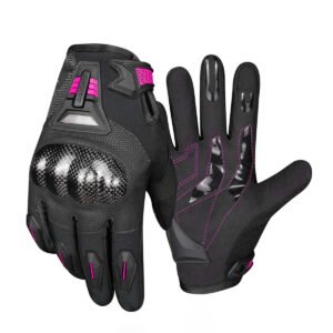 Guantes para moto ones again mg07 rosa con protecciones touch