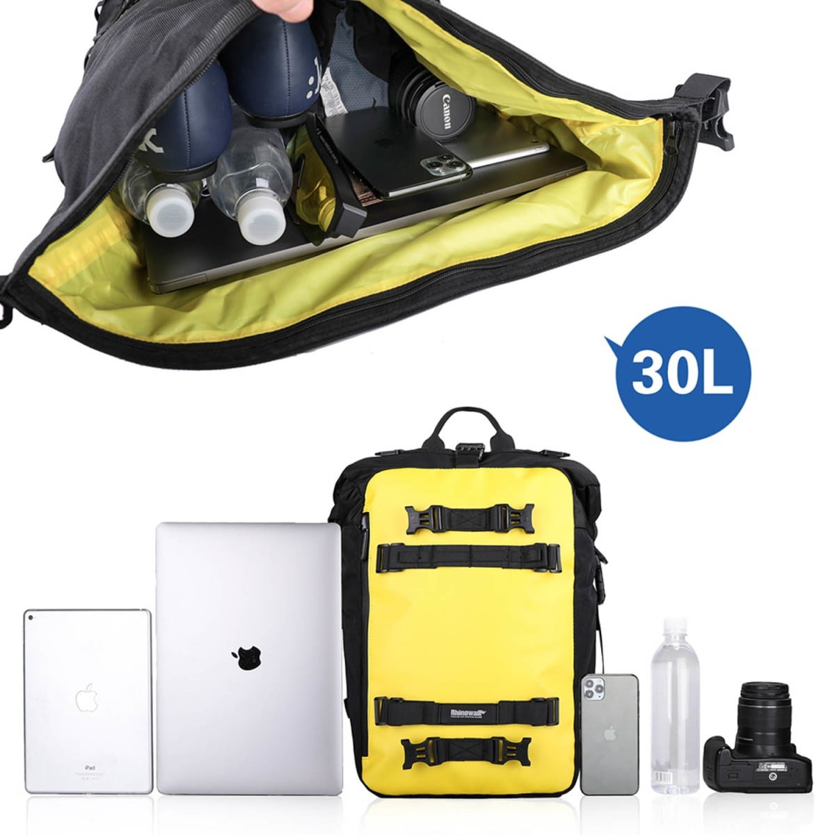 Bolso impermeable para moto rhinowalk mt21630 30 litros multi uso - Imagen 8