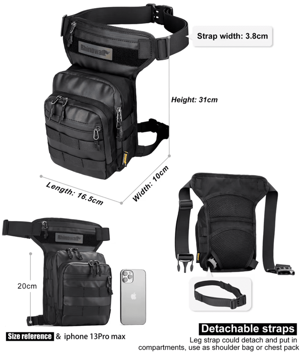 Muslera para moto Rhinowalk MT102 multifuncional 3 litros - Imagen 7