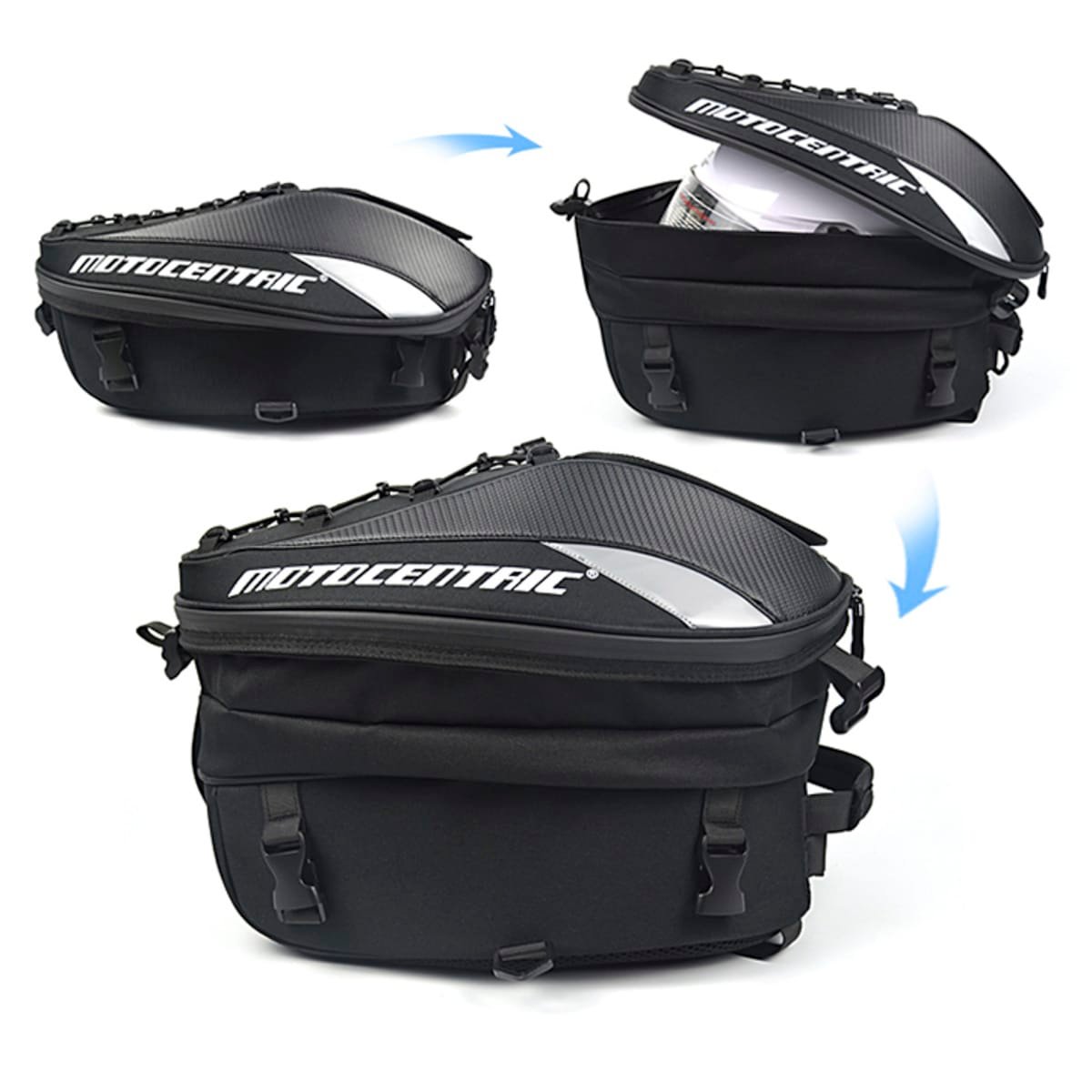 Bolso de cola para moto motocentric expandilbe de 15 a 25 litros 11-mc-0102 - Imagen 5