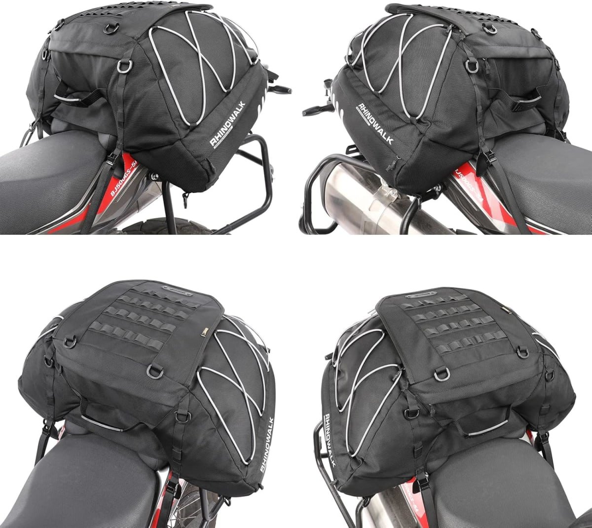 Bolso de cola para moto Rhinowalk MT3550 expandible de 35 a 50 litros impermeable - Imagen 3
