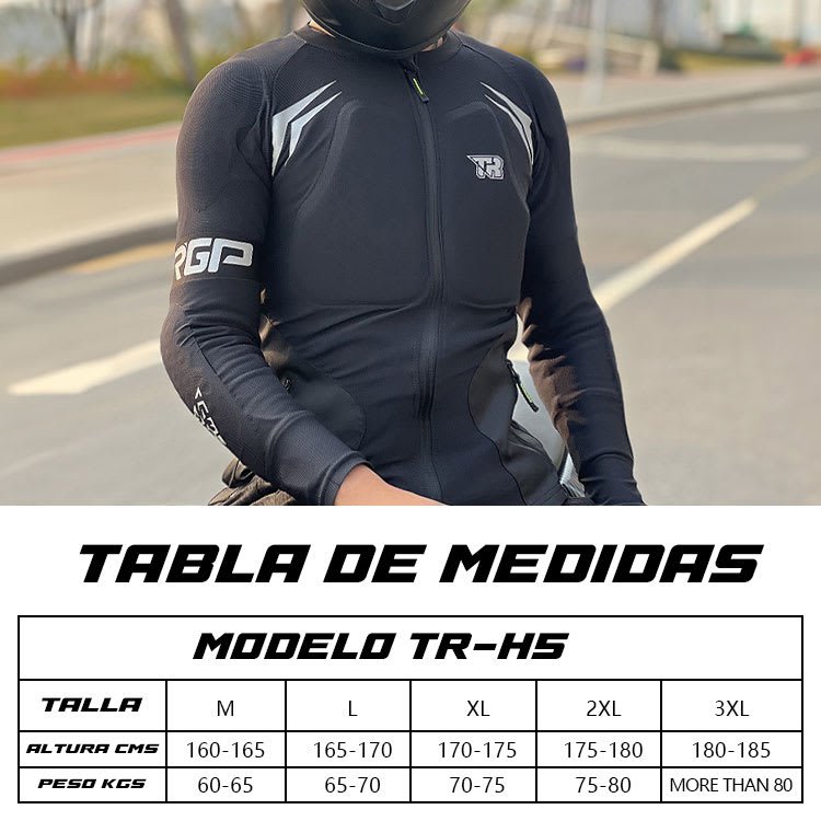 Chaqueta para moto con protecciones tiger racing tr-h5 - Imagen 5