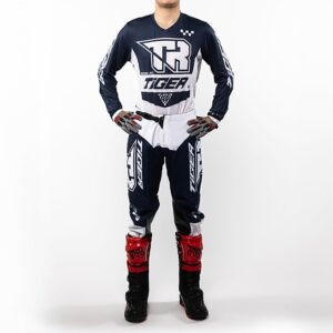Traje para moto tiger tacing tr 5.5s blancoazul motocross enduro2