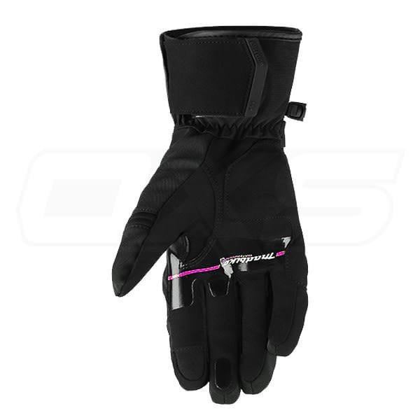 Guantes para moto largos madbike mad65 mujer con protecciones touch invierno negro rosa - Imagen 3