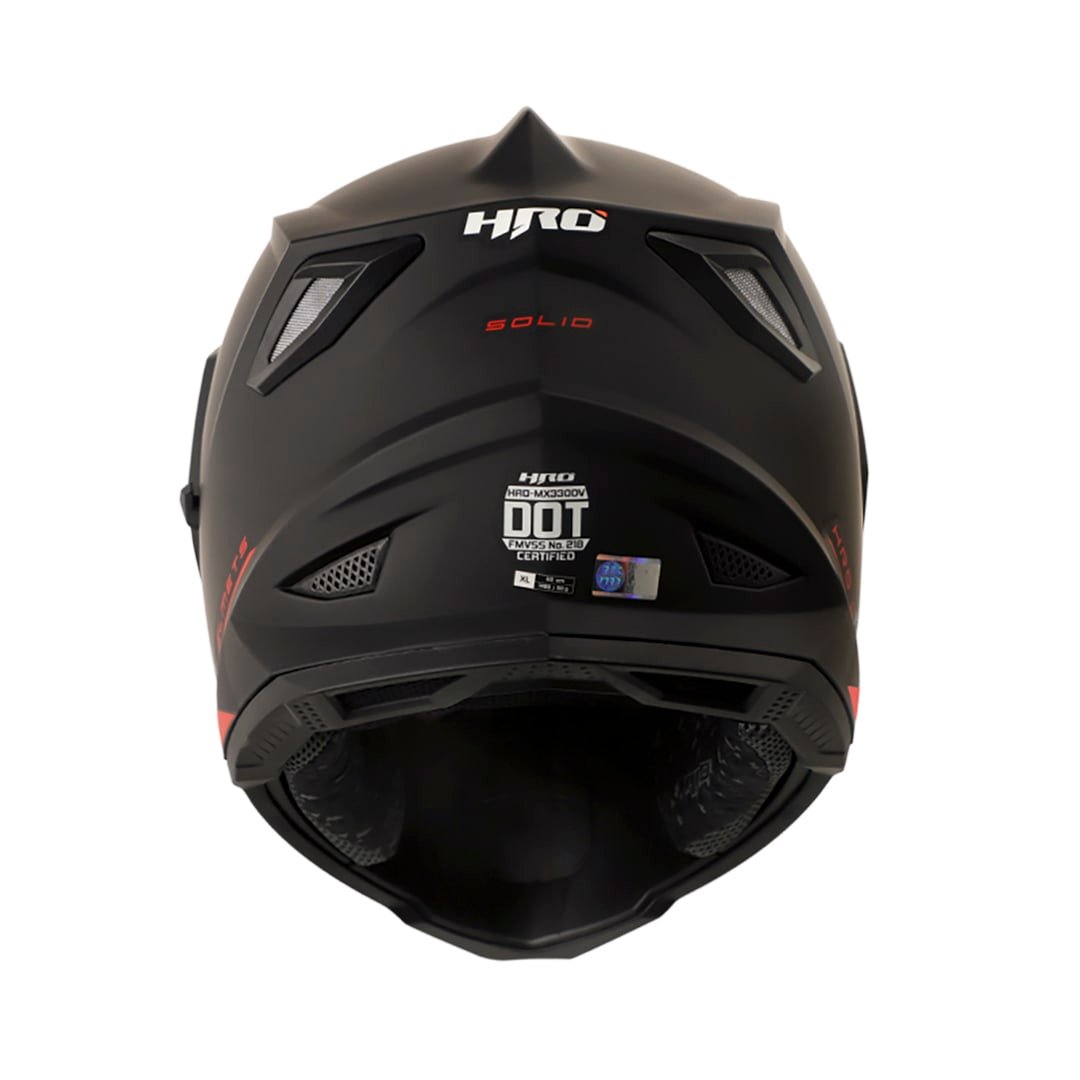 Casco moto hro mx-330dv solid ng mate rj multipropósito - Imagen 3
