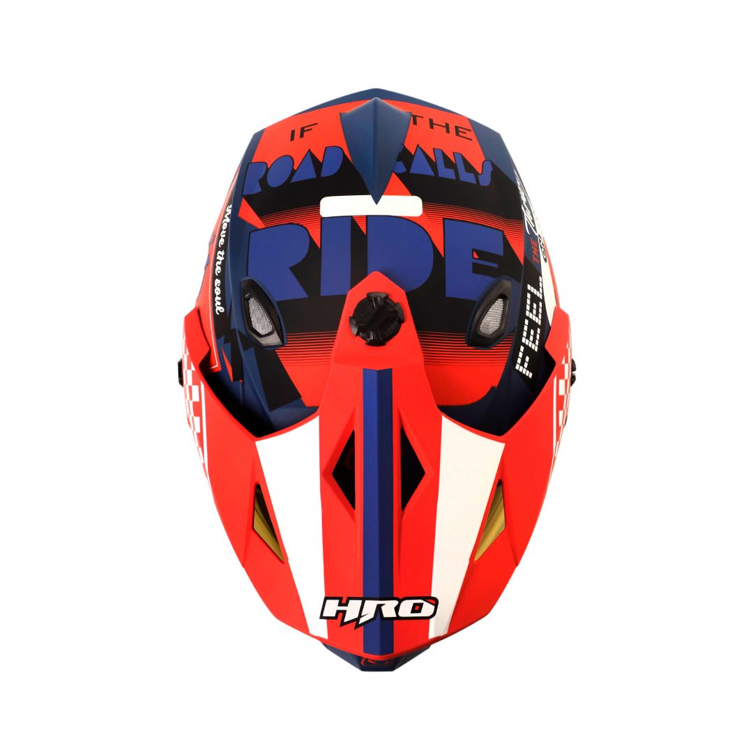 Casco moto hro mx-330dv bye bye az.os rj multipropósito - Imagen 3