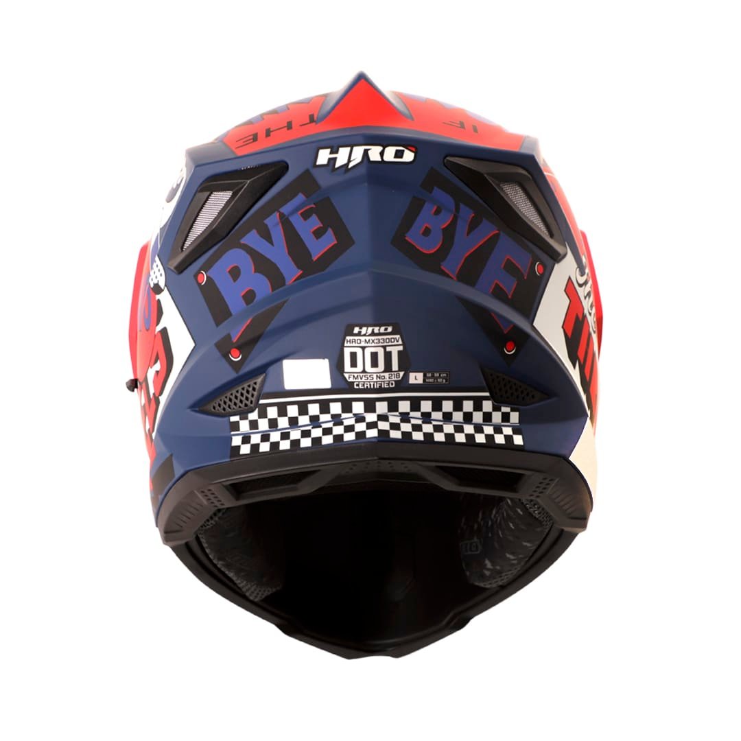 Casco moto hro mx-330dv bye bye az.os rj multipropósito - Imagen 4