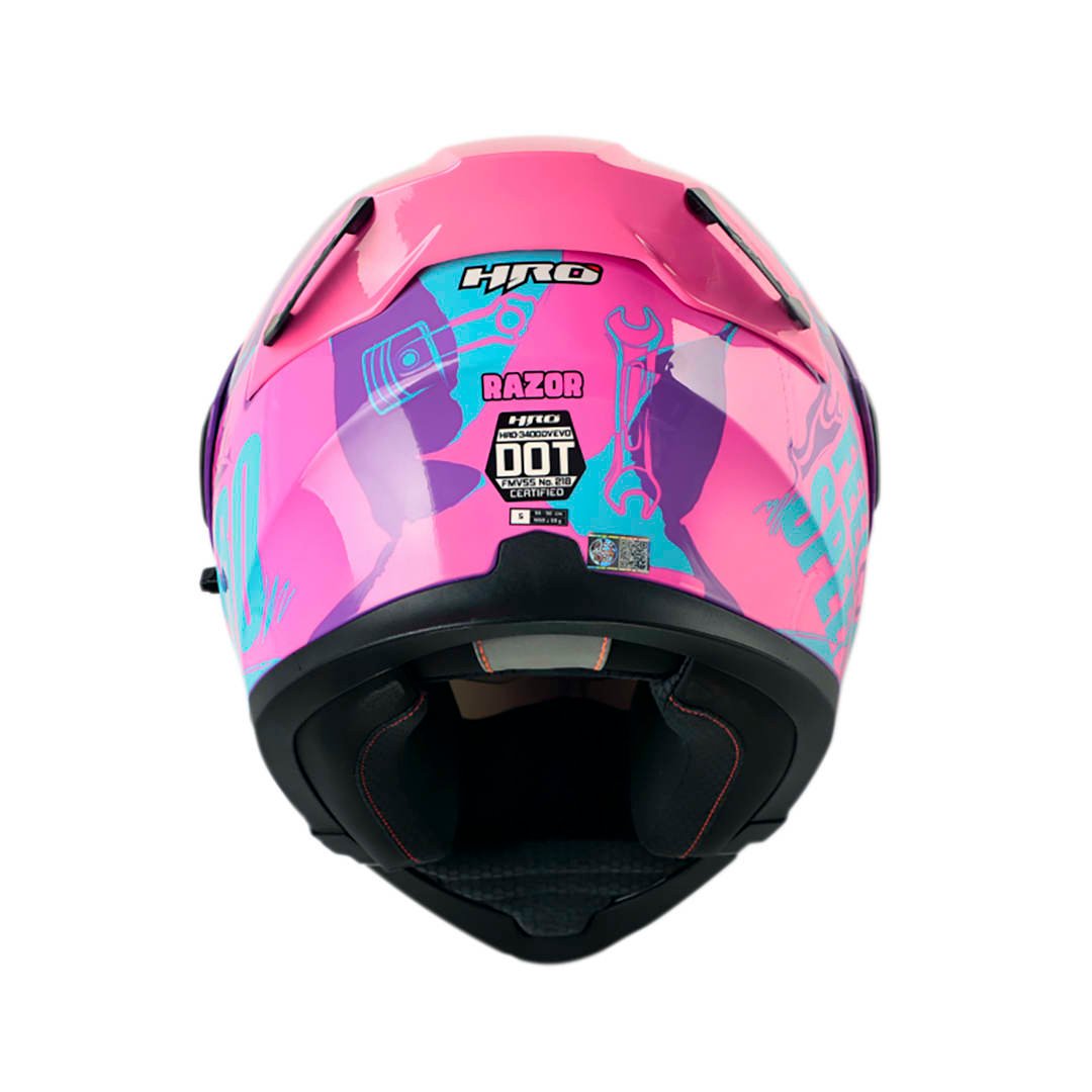 Casco Moto Hro 3400dv razor mr fc Abatible Sun Visor Certificación Dot - Imagen 6