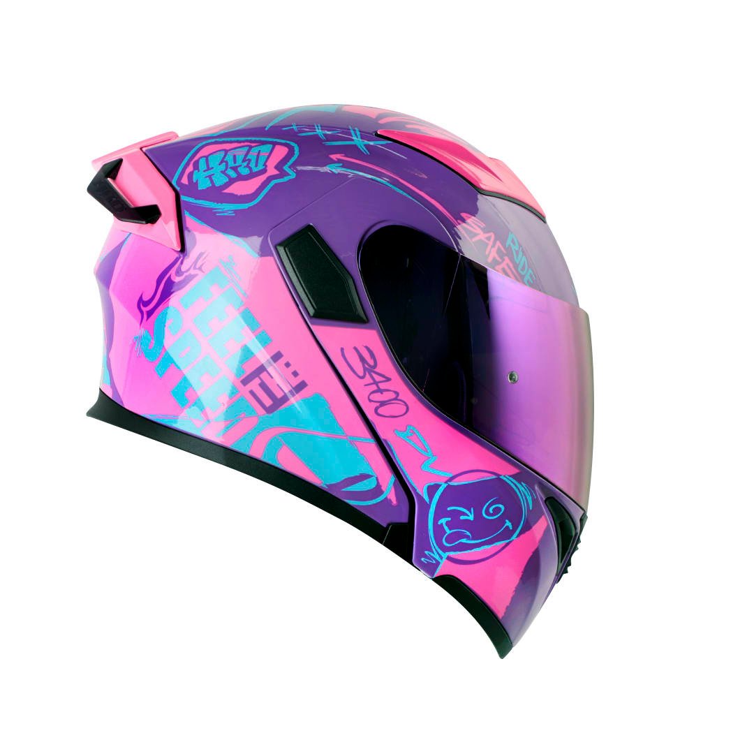 Casco Moto Hro 3400dv razor mr fc Abatible Sun Visor Certificación Dot - Imagen 4