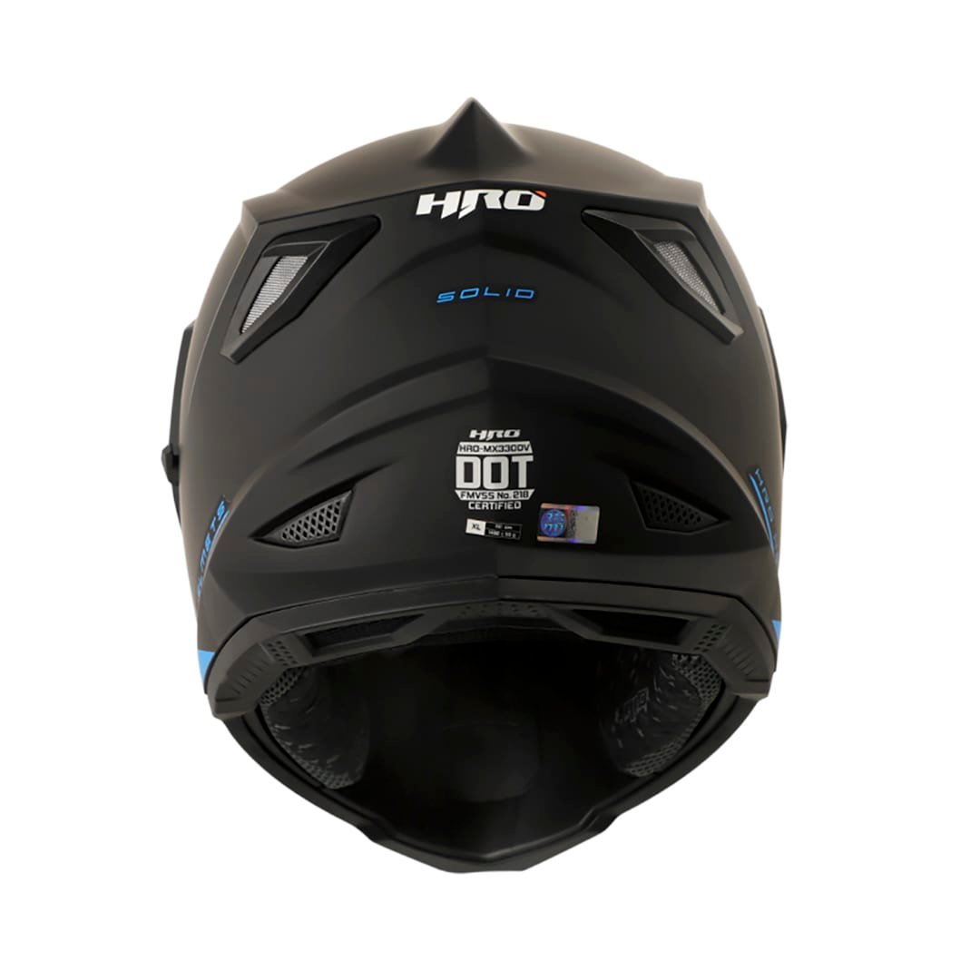 Casco moto hro mx-330dv solid ng mate az multipropósito - Imagen 3