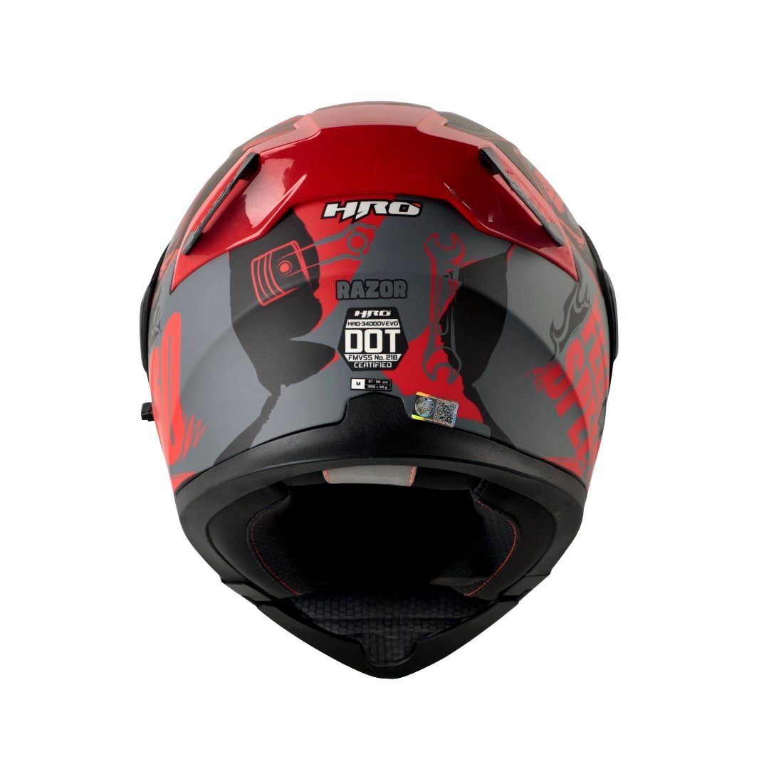 Casco Moto Hro 3400dv razor gr rj Abatible Sun Visor Certificación Dot - Imagen 3