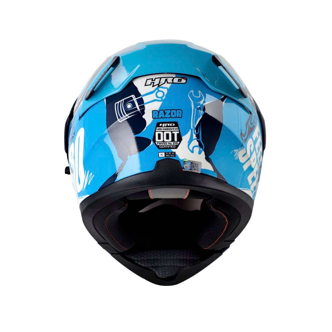 Casco Moto Hro 3400dv razor az Abatible Sun Visor Certificación Dot - Imagen 3