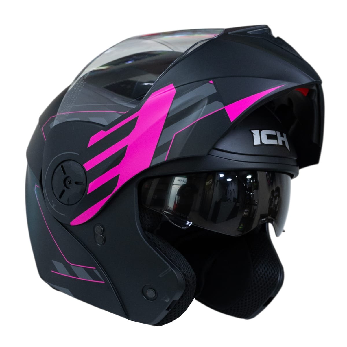 Casco moto ich 3110 cicu fc abatible con sun visor certificación dot 3cv - Imagen 4