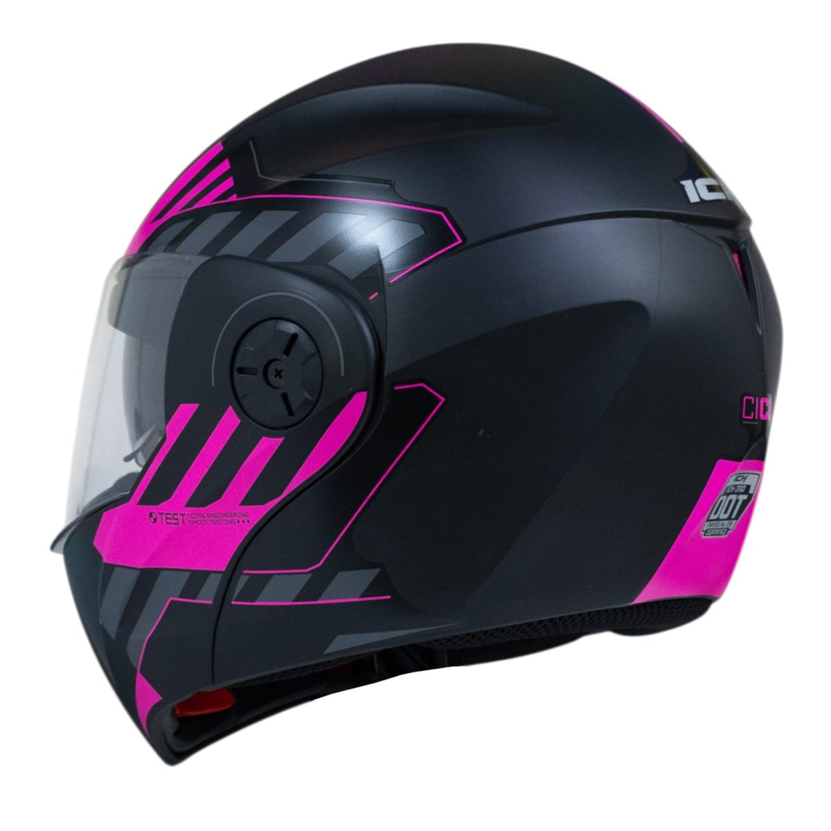 Casco moto ich 3110 cicu fc abatible con sun visor certificación dot 3cv - Imagen 8