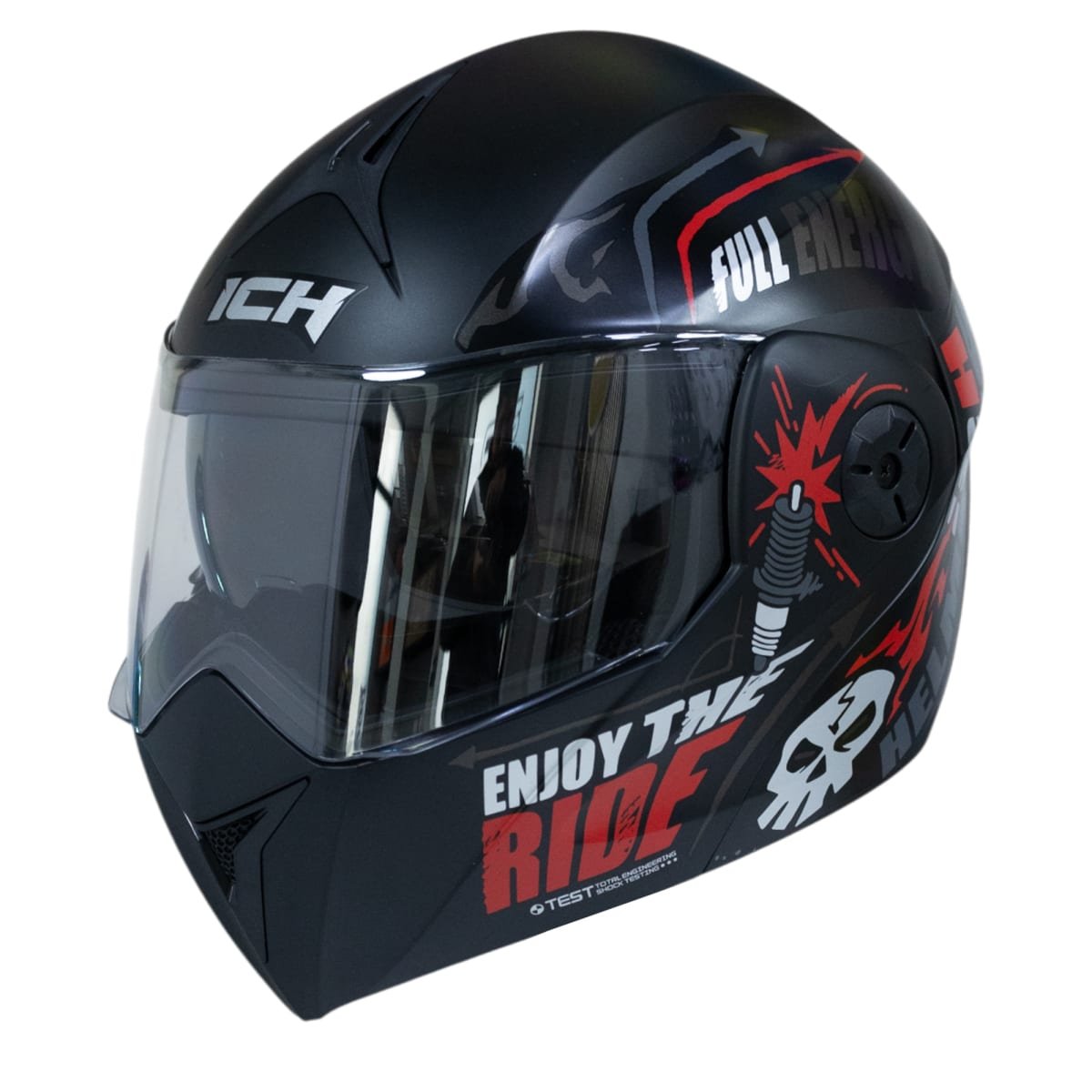 Casco moto ich 3110 speed master rj abatible con sun visor certificación dot 3cv - Imagen 6