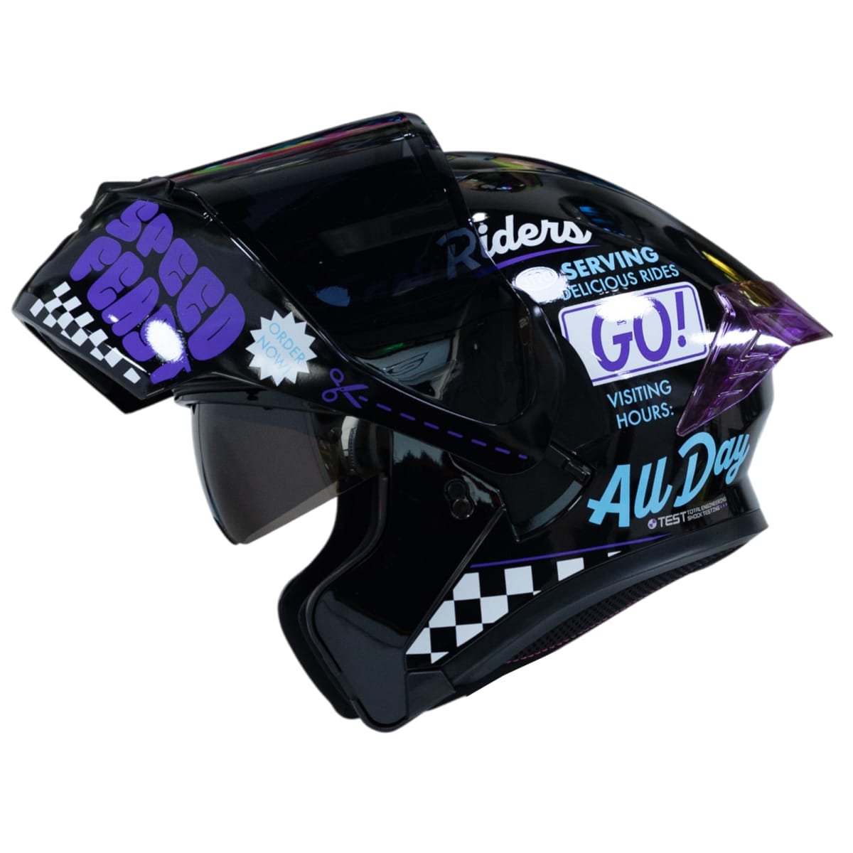 Casco moto ich 3120 fifties brillo mr sm abatible con sun visor certificación dot 3cv - Imagen 9