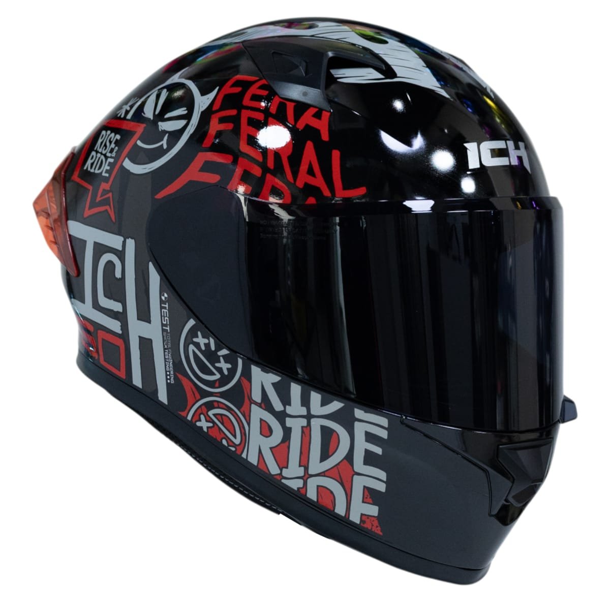 Casco moto ich 503 stay wild brillo rj sm integral certificación dot qr - Imagen 4