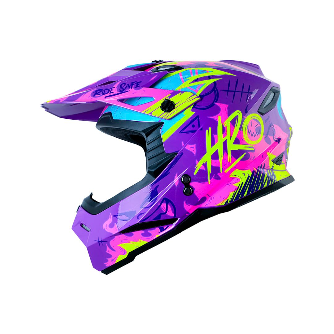 Casco moto hro MX-03 fire grunge mr fc enduro motocross offroad