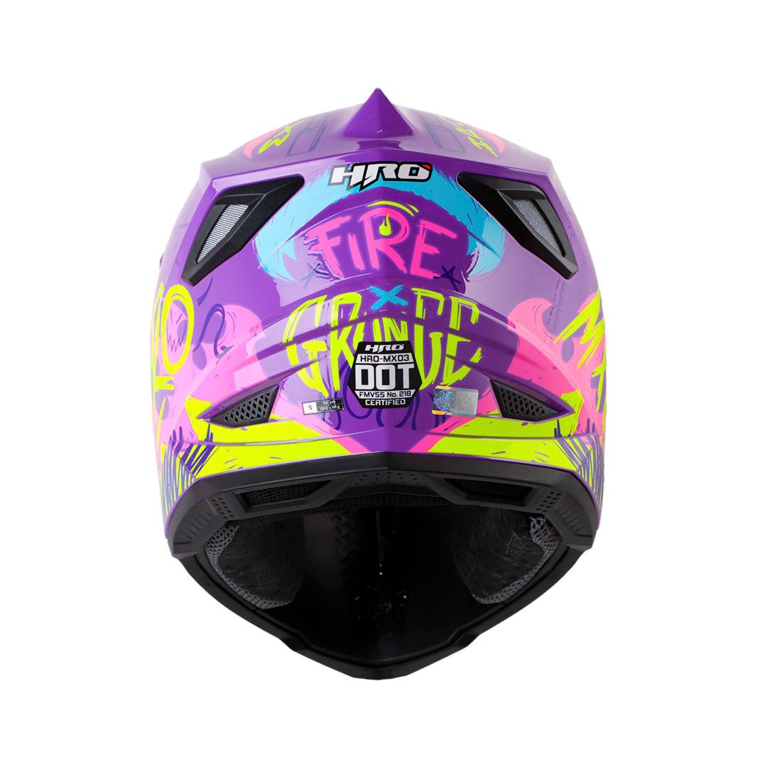 Casco moto hro MX-03 fire grunge mr fc enduro motocross offroad - Imagen 4